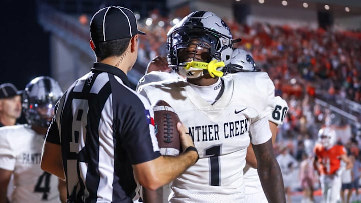 Frisco Panther Creek wide receiver Jalen Lott had 8 catches and 3 touchdowns against Paris. Frisco Panther Creek wide receiver Jalen Lott had 8 catches and 3 touchdowns against Paris.