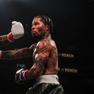 Lamont Roach Jr. and Gervonta "Tank" Davis during a March 1, 2025 boxing fight.