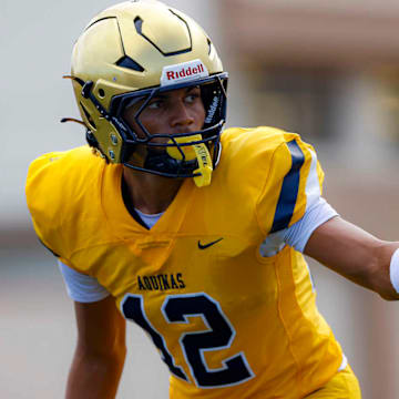 St. Thomas Aquinas cornerback and wide receiver Justice Fitzpatrick. He leads the Raiders in Saturday's national showdown with No. 1 Mater Dei in a game broadcast on ESPN. 