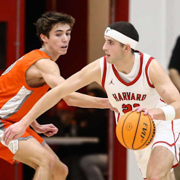 Joe Sterling of Harvard-Westlake drives the ball against Bishop Gorman of Nevada.