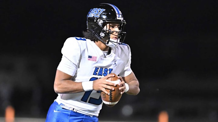 USC commit Jonas Williams (13) - one of the top quarterback recruits in the nation - is expected to be a key piece in helping Lincoln-Way East take another run at winning an 8A championship after reaching the quarterfinals in 2024. USC commit Jonas Williams (13) - one of the top quarterback recruits in the nation - is expected to be a key piece in helping Lincoln-Way East take another run at winning an 8A championship after reaching the quarterfinals in 2024.