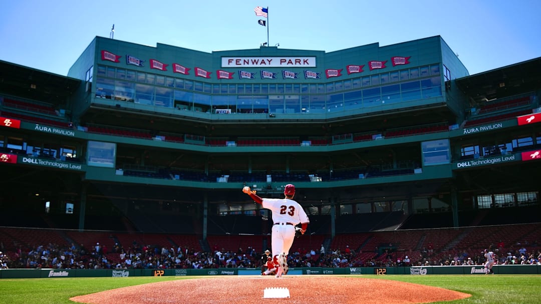 Brady Miller warms up on the mound at Fenway Park on April 11, 2026. Brady Miller warms up on the mound at Fenway Park on April 11, 2026.