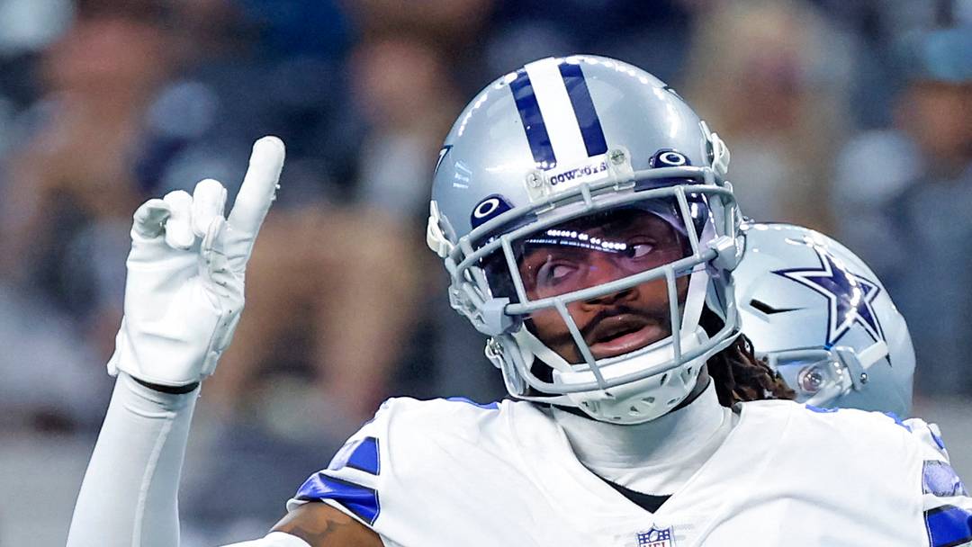 Dallas Cowboys cornerback Trevon Diggs reacts during the first quarter against the Detroit Lions. Dallas Cowboys cornerback Trevon Diggs reacts during the first quarter against the Detroit Lions.