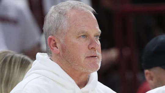 Arkansas Razorbacks athletics director Hunter Yurachek during the game against the Duke Blue Devils at Bud Walton Arena