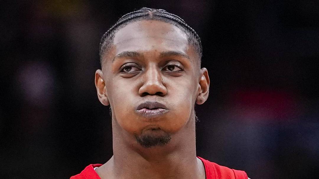 Dec 31, 2025; Toronto, Ontario, CAN; Toronto Raptors forward/guard RJ Barrett (9) reacts after missing a shot against the Denver Nuggets at Scotiabank Arena. Mandatory Credit: Kevin Sousa-Imagn Images Dec 31, 2025; Toronto, Ontario, CAN; Toronto Raptors forward/guard RJ Barrett (9) reacts after missing a shot against the Denver Nuggets at Scotiabank Arena. Mandatory Credit: Kevin Sousa-Imagn Images