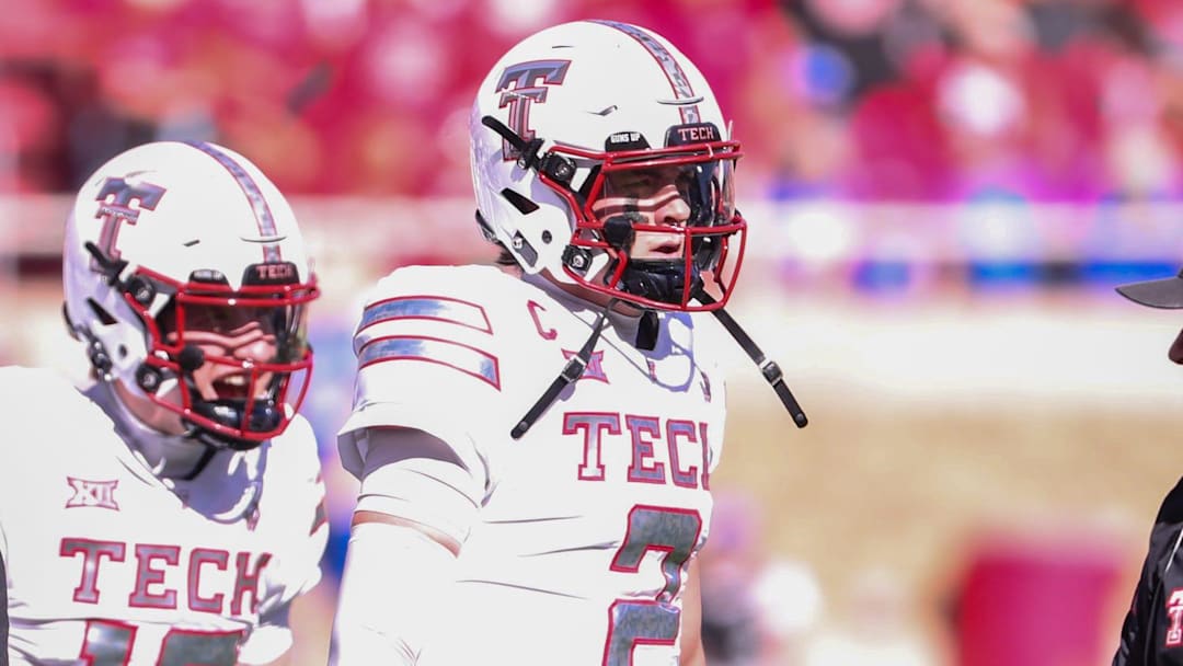 Texas Tech's Behren Morton walks onto the field during a Big 12 Conference football game, Saturday, Nov. 8, 2025, at Jones AT&T Stadium. Texas Tech's Behren Morton walks onto the field during a Big 12 Conference football game, Saturday, Nov. 8, 2025, at Jones AT&T Stadium.