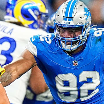 Detroit Lions defensive end Marcus Davenport (92).