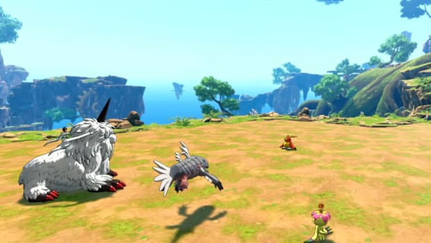 Digimon fighting each other in Digimon Story: Time Stranger.