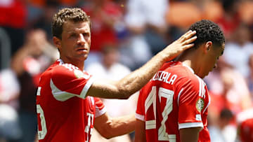 Thomas Müller (left) and Jamal Musiala had six goal involvements between them in Bayern Munich's debut victory in the 2025 Club World Cup.
