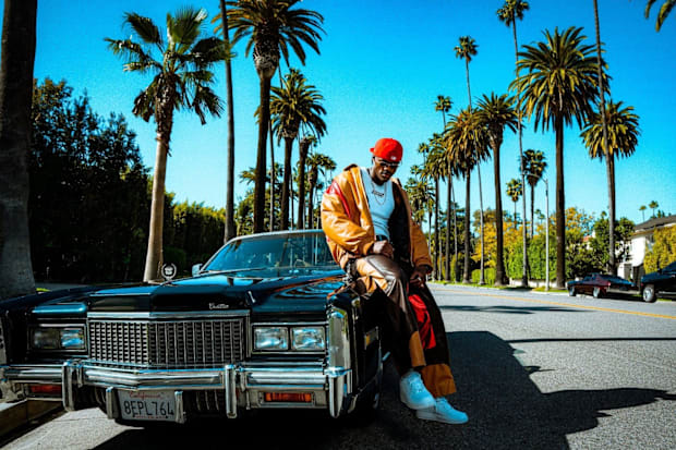 Los Angeles Lakers forward Jarred Vanderbilt (2) poses for a photo during an RtA Brand Capsule Collection photo shoot.