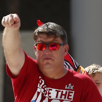 Tampa Bay Buccaneers head coach Bruce Arians and general manager Jason Licht.