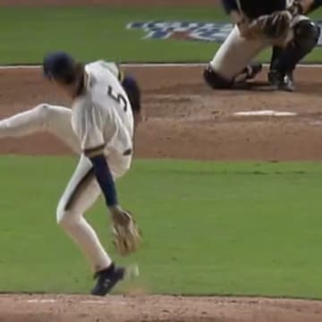 Notre Dame pitcher Rory Fox makes an incredible play. 