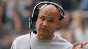 Nov 1, 2025; Waco, Texas, USA; Baylor Bears head coach Dave Aranda on the sidelines against the UCF Knights during the first half at McLane Stadium. Mandatory Credit: Raymond Carlin III-Imagn Images