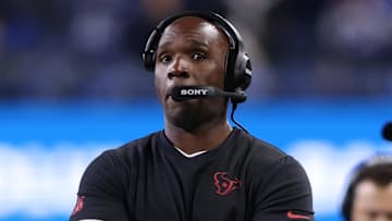 Oct 20, 2025; Seattle, Washington, USA; Houston Texans head coach DeMeco Ryans is seen on the sidelines during the second quarter against the Seattle Seahawks at Lumen Field. Mandatory Credit: Kevin Ng-Imagn Images
