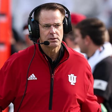 Indiana Hoosiers head coach Curt Cignetti walks on the sideline during the second quarter against the Penn State Nittany Lions