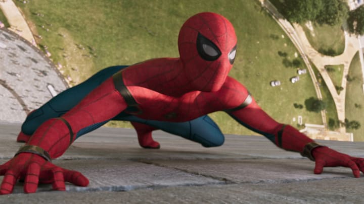 Spider-Man climbs the Washington Monument in Columbia Pictures' SPIDER-MAN: ™: HOMECOMING.