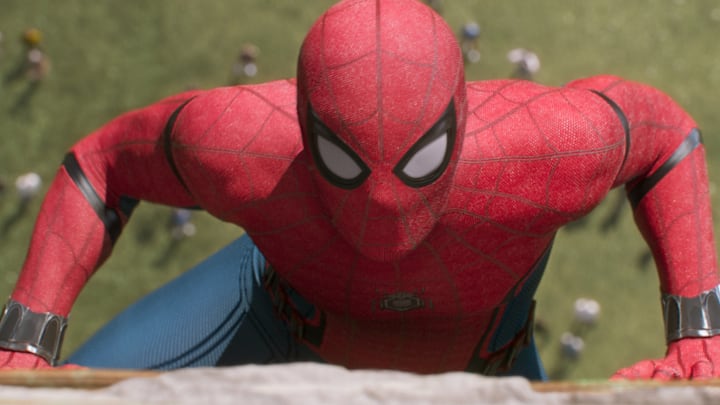 Spider-Man climbs the Washington Monument in Columbia Pictures' SPIDER-MAN: ™: HOMECOMING.