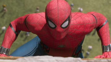 Spider-Man climbs the Washington Monument in Columbia Pictures' SPIDER-MAN: ™: HOMECOMING.