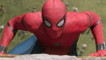 Spider-Man climbs the Washington Monument in Columbia Pictures' SPIDER-MAN: ™: HOMECOMING.