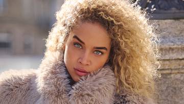 Jasmine Sanders was photographed by Derek Kettela in Switzerland. Jacket by Alo.