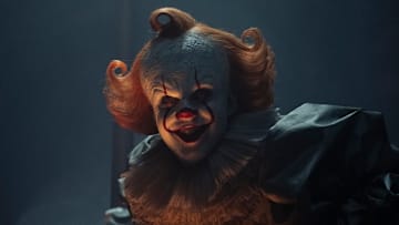 Bill Skarsgård as Pennywise in IT: Welcome to Derry. Photograph by Brooke Palmer/HBO.