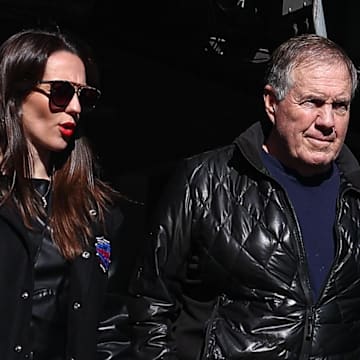 Bill Belichick and girlfriend Jordon Hudson on Oct 26, 2024.