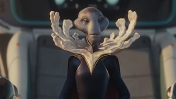 Grand Councilwoman voiced by Hannah Waddingham in Disney’s live-action LILO & STITCH. Photo courtesy of Disney. © 2025 Disney Enterprises Inc. All Rights Reserved.