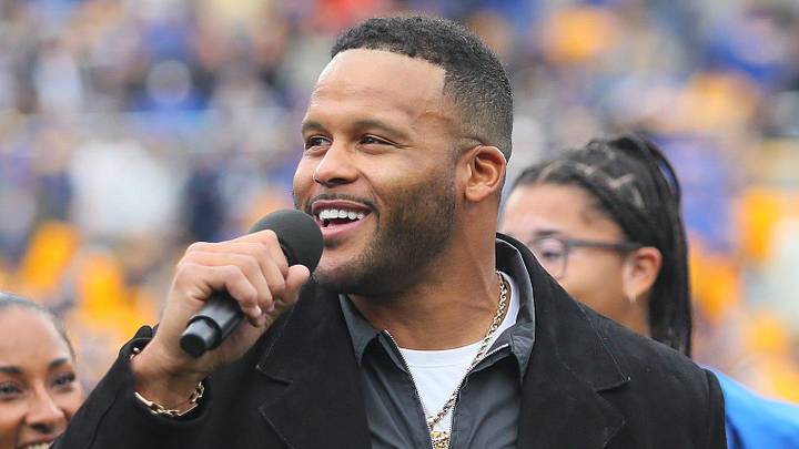 Former Los Angeles Rams defensive tackle Aaron Donald.