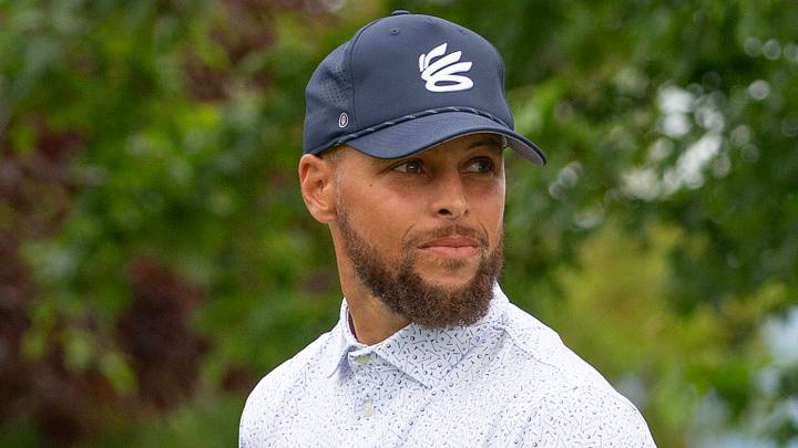 Stephen Curry during the final round of the American Century Celebrity Championship golf tournament at Edgewood Tahoe Golf Course in Stateline, Nev., Sunday, July 12, 2026.