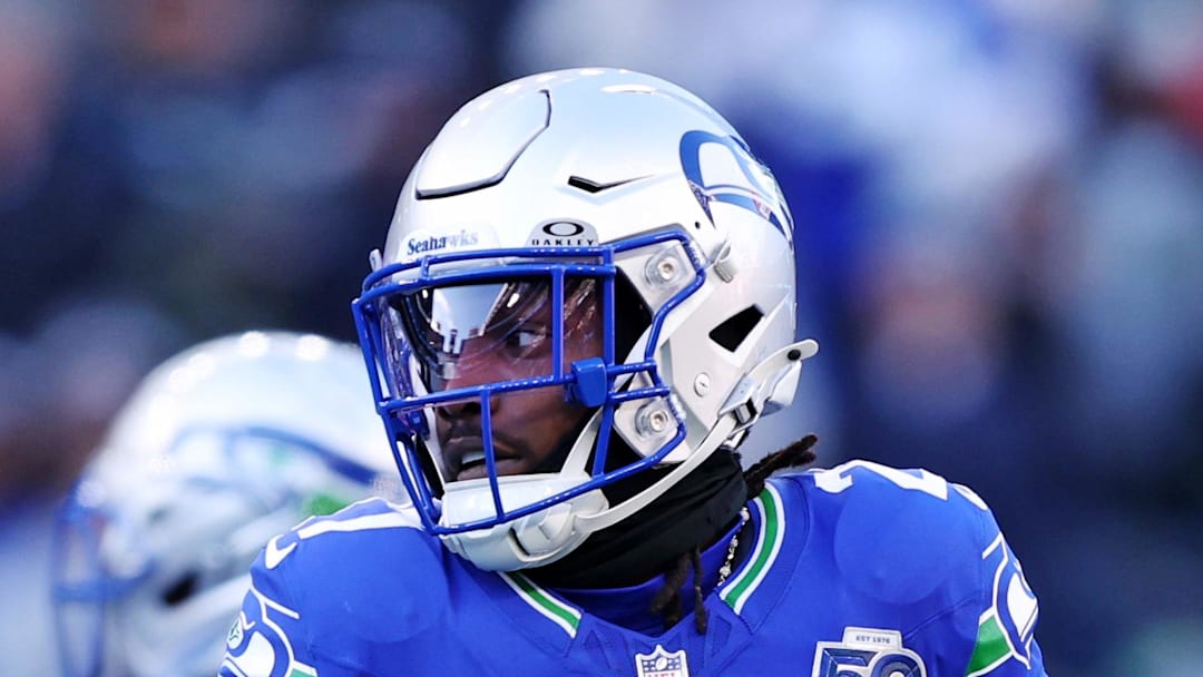 Seattle Seahawks cornerback Riq Woolen reacts after a play during the second half against the Minnesota Vikings.