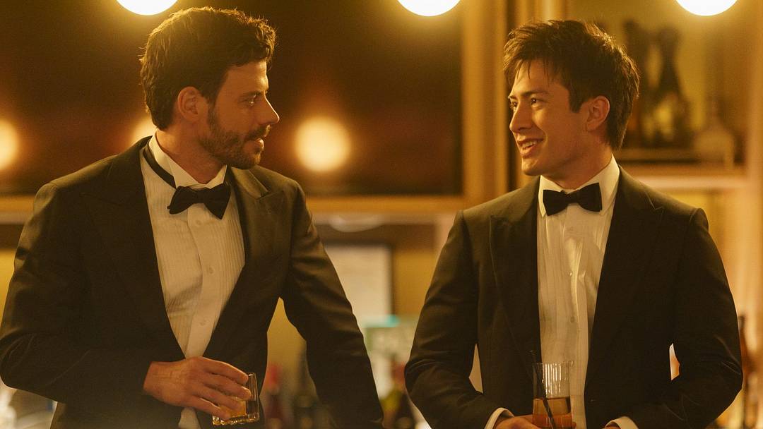 François Arnaud as Scott Hunter and Hudson Williams as Shane Hollander in Heated Rivalry