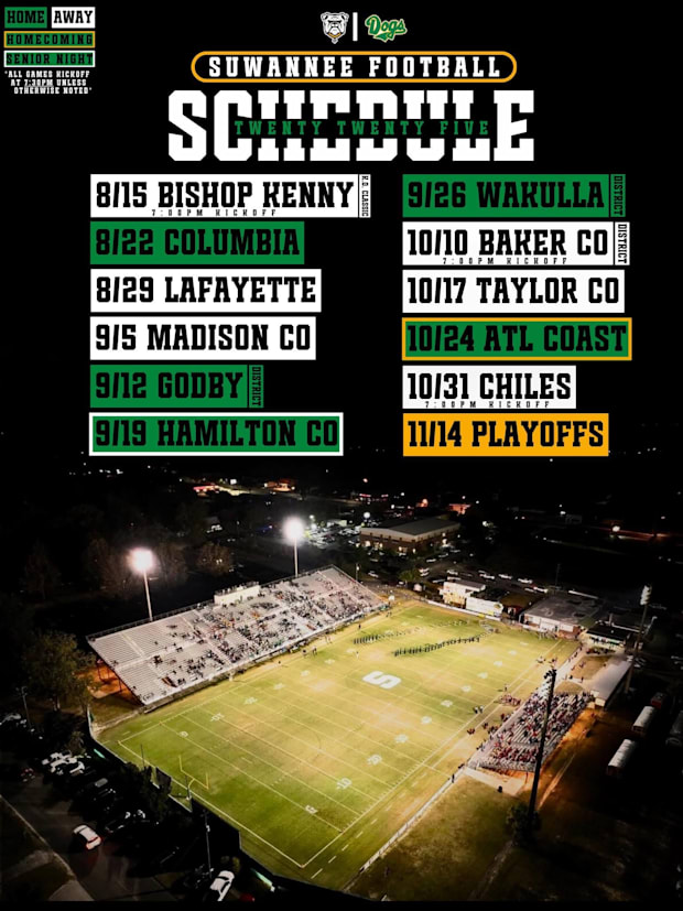2025 Suwannee Bulldogs high school football schedule 
