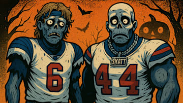 New York Giants QB Jaxon Dart and RB Cam Skattebo