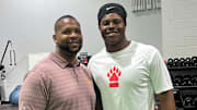 New Gophers RBs coach Jayden Everett (left) with Lekhy Thompkins (right).