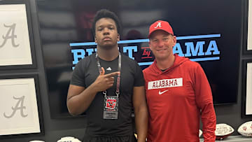 2026 DT Elijah Golden alongside Alabama head coach Kalen DeBoer