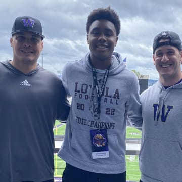 Donovan Robinson is shown on his visit to the UW. 