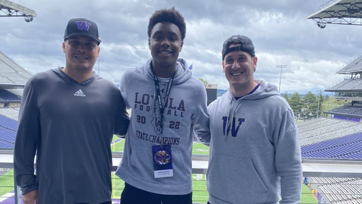 Donovan Robinson is shown on his visit to the UW. 