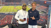 Transfer portal defensive lineman Chris Hardie (left) on his official visit with Ole Miss Rebels head coach Lane Kiffin.