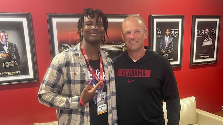 2026 DL Nolan Wilson alongside Kalen DeBoer 2026 DL Nolan Wilson alongside Kalen DeBoer