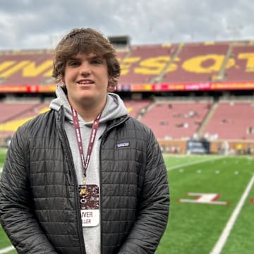 Oliver Miller on an unofficial visit with the Gophers before they played Penn State.
