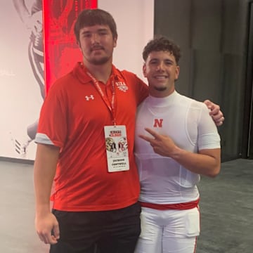 Five-star prospect Jackson Cantwell and Nebraska quarterback Dylan Raiola during Cantwell's visit to Lincoln.