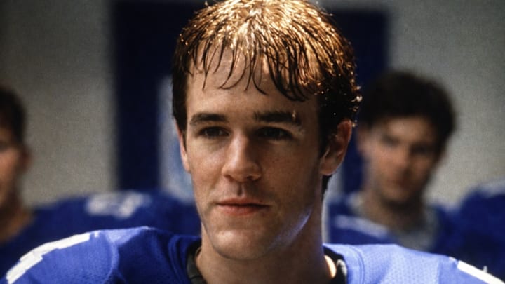 Actor James Van Der Beek in his role as high school quarterback Johnny Moxon in the iconic 1999 film Varsity Blues. Van Der Beek passed away this week after a battle with colorectal cancer.