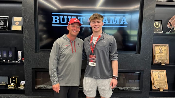 2026 4-Star ATH Roman Voss with Alabama head coach Kalen DeBoer 2026 4-Star ATH Roman Voss with Alabama head coach Kalen DeBoer