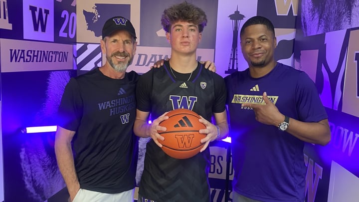 Caden Jones on a UW basketball visit a week after taking a Husky football visit. 