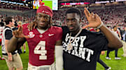 Alabama quarterback Jalen Milroe and Detroit Lions cornerback Terrion Arnold
