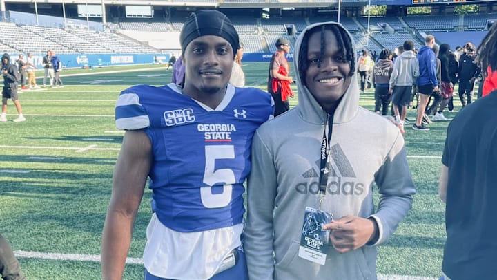 Kevin Hughes (right) on a visit to Georgia State standing next to Quentin Thomas