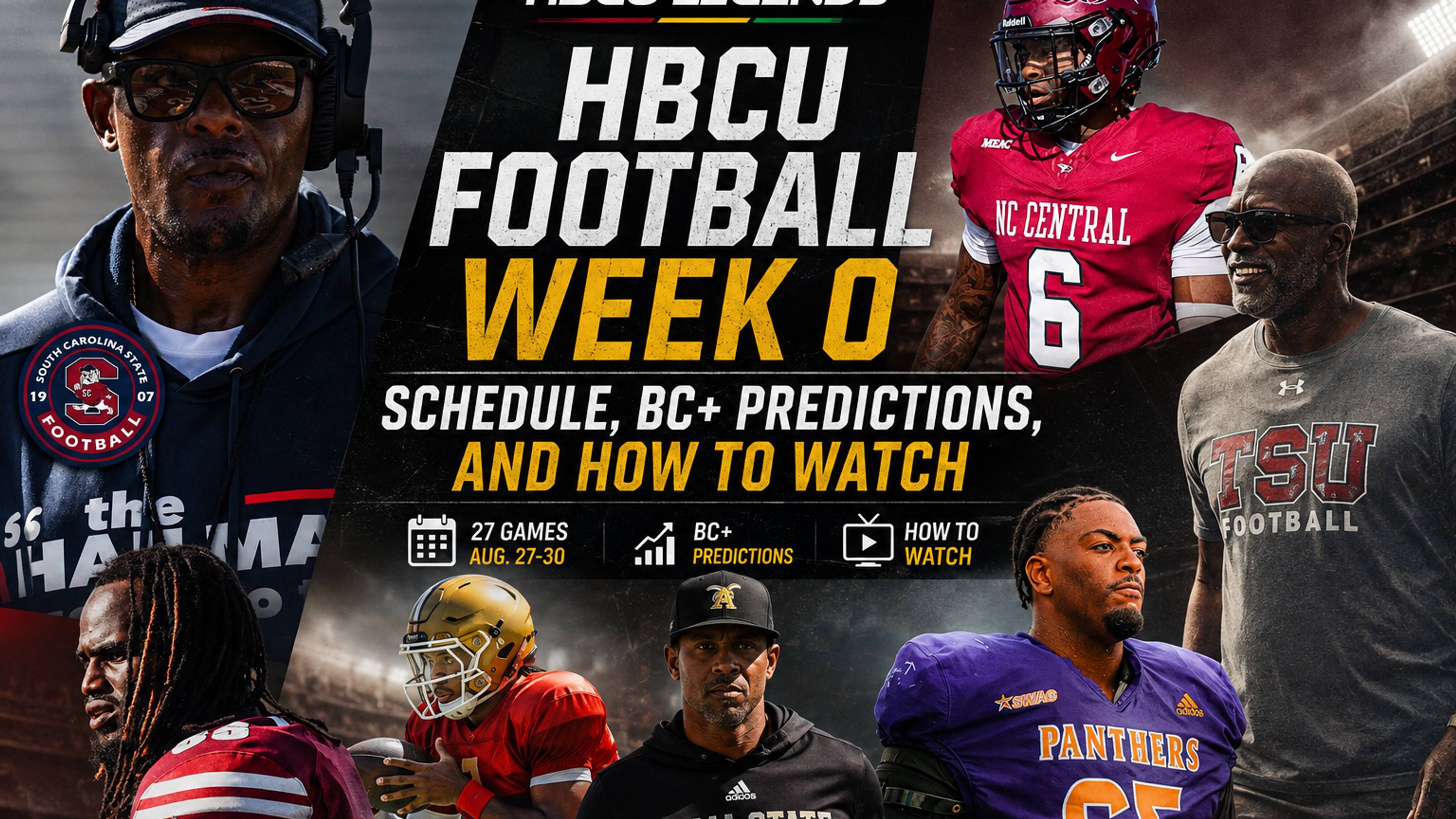 HBCU Football Week 0 Schedule, BC+ Predictions & How to Watch