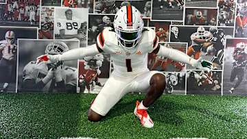 Miami commit Malachi Toney poses during a visit. 