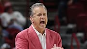 Arkansas Razorbacks coach John Calipari during the first half against the UCA Bears at Bud Walton Arena.