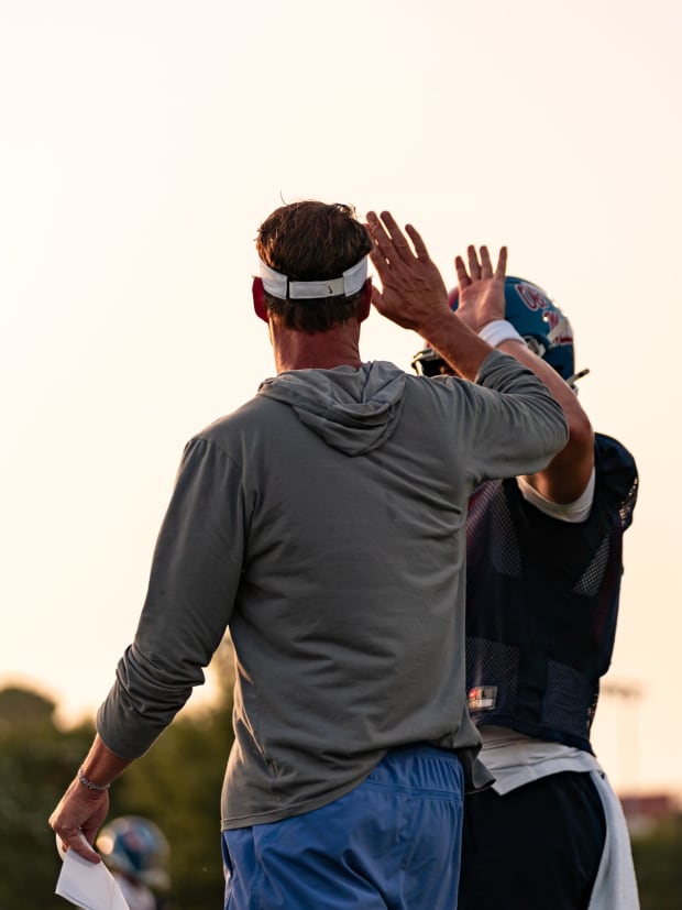 Lane Kiffin and Jaxson Dart